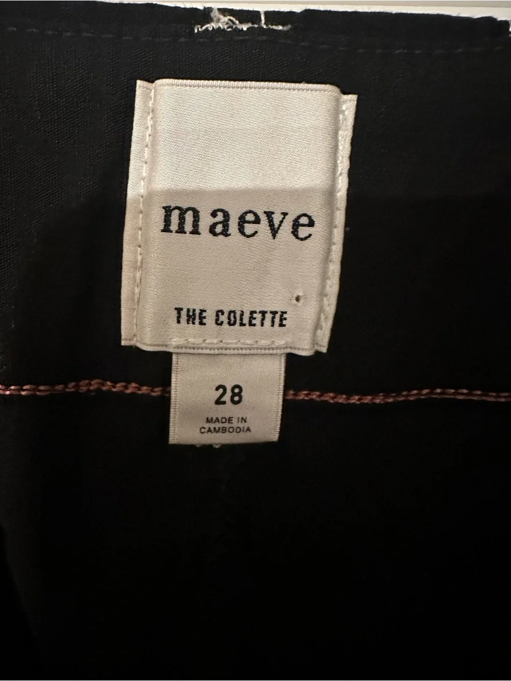 Maeve The Colette Black Contrast Stitch Wide Leg Pants Size 28
